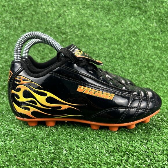 Vizari Blaze FG Soccer Cleats Youth 11.5C Black Orange Firm Ground Shoes Flames - Picture 3 of 16